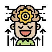 A cartoon man with a brain in his head vector
