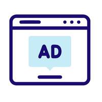 an ad on a computer screen with the word ad vector