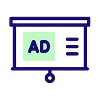 an ad on a screen with a blue background vector