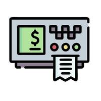 a receipt printer with a dollar sign on it vector