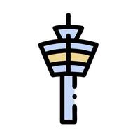 a tower with a light on top of it vector