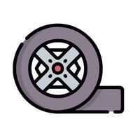 a wheel with a red cross on it vector