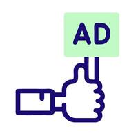 an ad with a thumb up and a sign vector