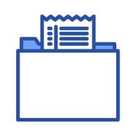 A folder with a paper and a note inside vector