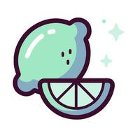 A lemon slice with a star on it vector