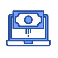 A laptop with a dollar bill on it vector