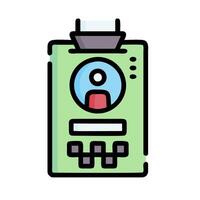 a green and white machine with a red button vector
