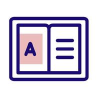 an open book with the letter a on it vector