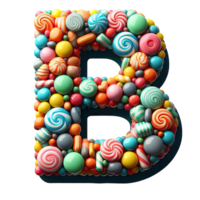 The letter b is made up of colorful candy png