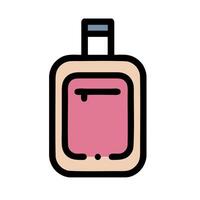a bottle of perfume with a pink label vector