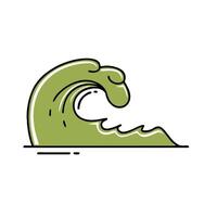 a green wave with a wave crest on it vector