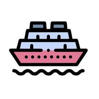 a cruise ship icon on a white background vector