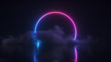 Neon Glowing Colorful Frame and Cloud Cinematic Background Loop video