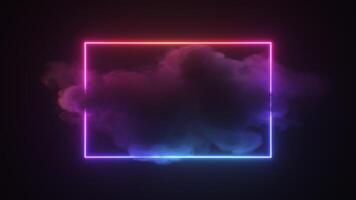 Neon Glowing Gradient Frame with Cloud Looped Background video