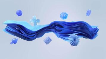 Soft Flowing Cloth Shapes with Geometric Objects Motion Design Backdrop video