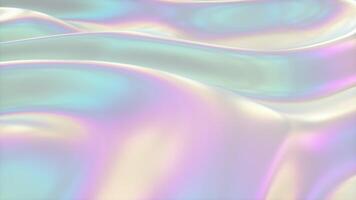 White Holographic Glossy Shapes Flowing Clean Background Loop video