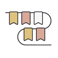 a line drawing of a banner with three different colors vector