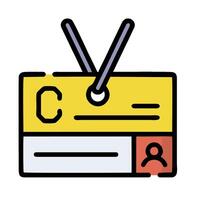 a yellow ticket with a red dot on it vector