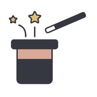 magician icon with a magic wand and stars vector