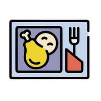 a plate with a fork and knife on it vector