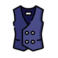 a blue vest with buttons on the front vector