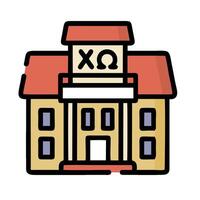a building with the letter x on it vector