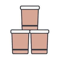 three cups of coffee icon illustration vector