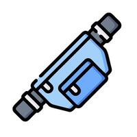 a blue pipe with a handle on it vector