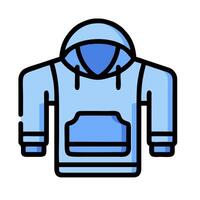 a blue hoodie with a hood on it vector