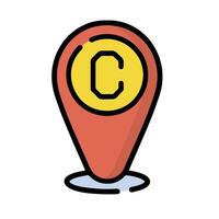a map marker with the letter c on it vector