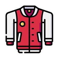 a red jacket with a badge on the front vector