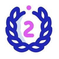 a blue and pink laurel wreath with the number two vector