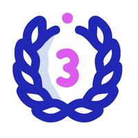 a blue and pink laurel wreath with the number three vector