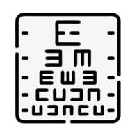 an eye chart with the letters e and m vector