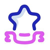 a star with a ribbon around it vector