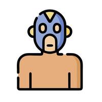 a man in a mask with a blue face vector