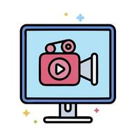 player icon on a computer monitor vector