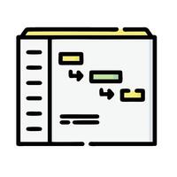 a file folder icon with a yellow line vector