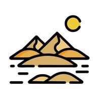 egyptian desert landscape icon illustration vector
