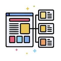 a web page with a bunch of different types of information vector