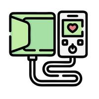 a phone and a heart monitor connected to a power cord vector