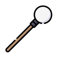 a wooden stick with a white ball on it vector