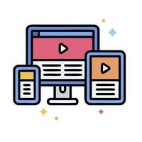 player icon with a tablet and phone vector