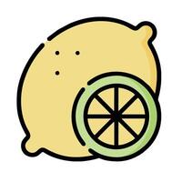 a lemon with a slice on it vector