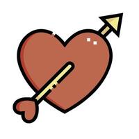 heart with arrow and key icon vector