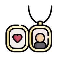 a couple with a heart in the middle of a necklace vector