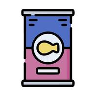 a can of soup with a yellow lid vector