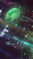 Abstract infographic data flow in virtual space. video
