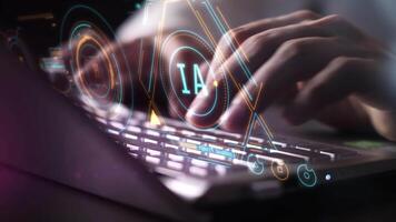 The programmer is engaged in artificial intelligence training. video