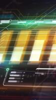 Animation of virtual space with bitcoin data. video